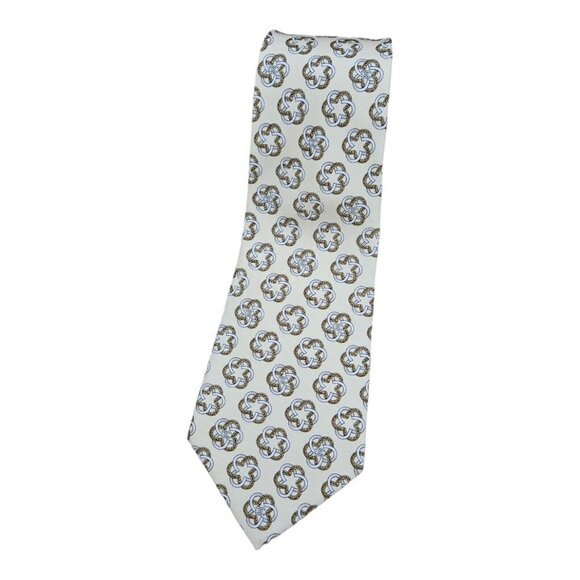 CHANEL Men's 100% Silk Necktie LUXURY Yellow Geometric Monogram Logo W:3.7" EUC - Picture 1 of 5